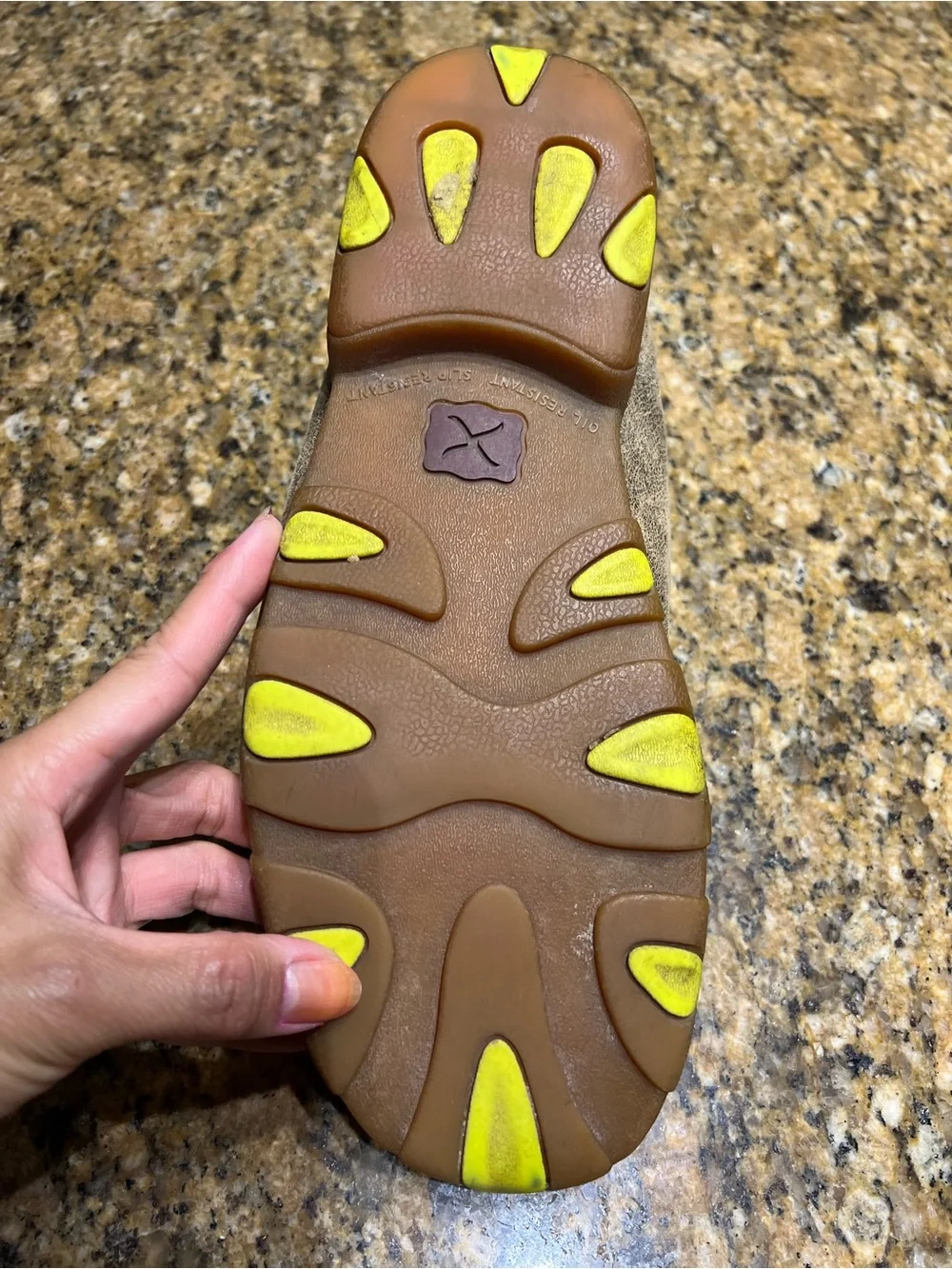 Twisted X Men's Casual Leather Moc Toe Shoes in Brown with Lime Accents
